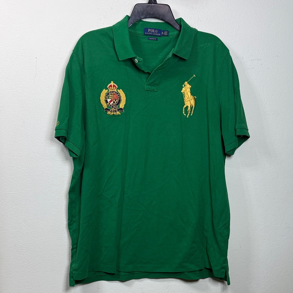 (P) Polo Ralph Lauren, with embroidered Shirt Big large pony logo, men's size XL